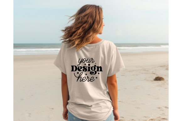 Back Natural Bella Canvas 3001 Mockup 10: Graphics & T-Shirts