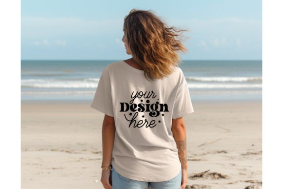Back Natural Bella Canvas 3001 Mockup 11 Graphics
