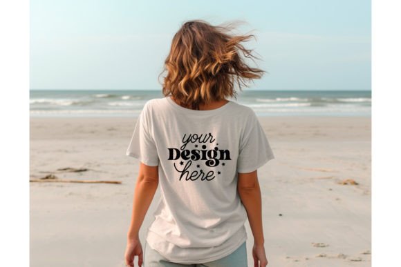 Back Natural Bella Canvas 3001 Mockup 14 Graphics