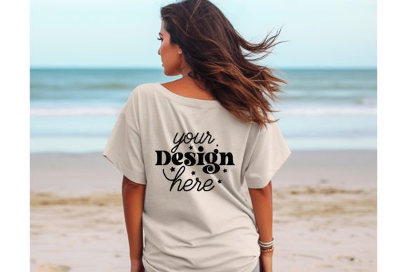 Back Natural Bella Canvas 3001 Mockup 28: Graphics & T-Shirts