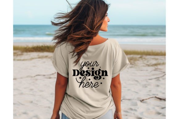 Back Natural Bella Canvas 3001 Mockup 34 Graphics