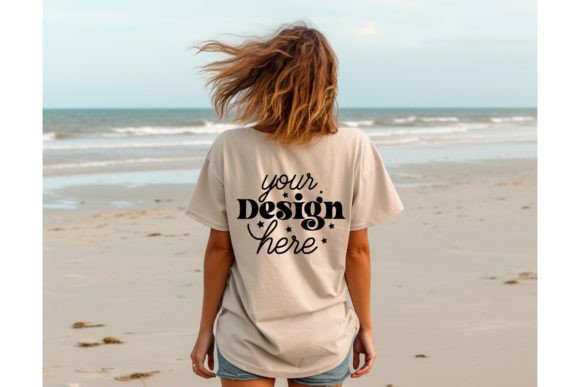 Back Natural Bella Canvas 3001 Mockup 40 Graphics