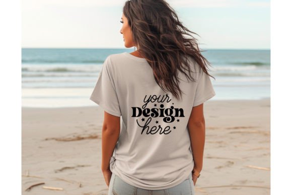 Back Natural Bella Canvas 3001 Mockup 46 Graphics