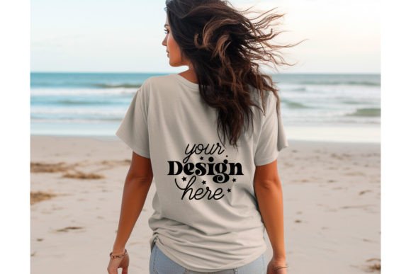 Back Natural Bella Canvas 3001 Mockup 59 Graphics and T-Shirts