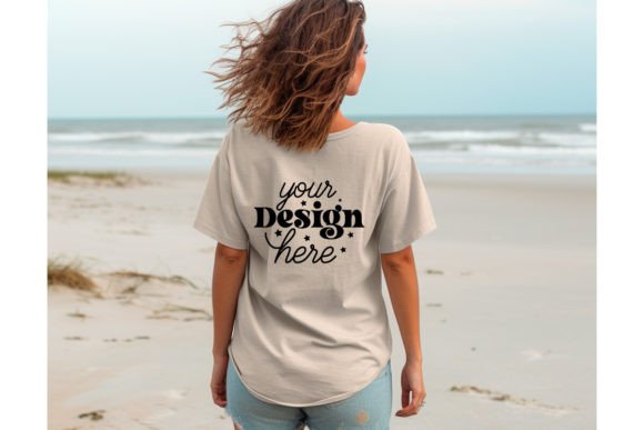 Back Natural Bella Canvas 3001 Mockup 61 Graphics