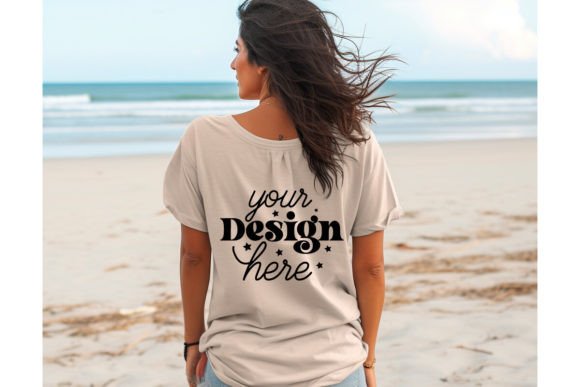 Back Natural Bella Canvas 3001 Mockup 65 Graphics