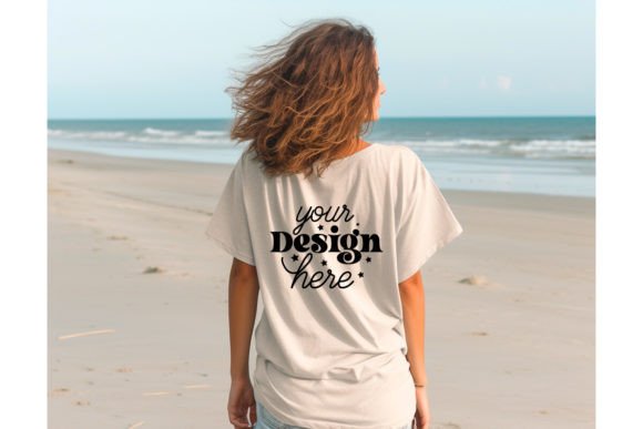 Back Natural Bella Canvas 3001 Mockup 9: Graphics and T-Shirts