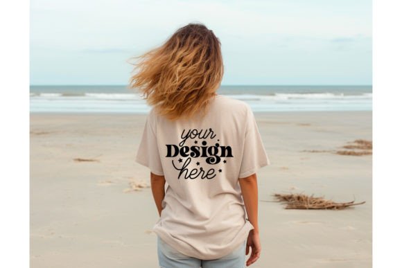 Back Natural Bella Canvas 3001 Mockup 90 Graphics