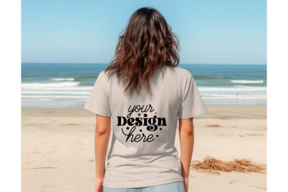 Back Natural Bella Canvas 3001 Mockup 97 Graphics