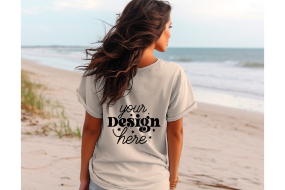 Back Natural Bella Canvas 3001 Mockup: Graphics for T-Shirts