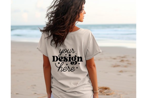 Back Natural Bella Canvas 3001 Mockup102: Graphics for T-Shirts