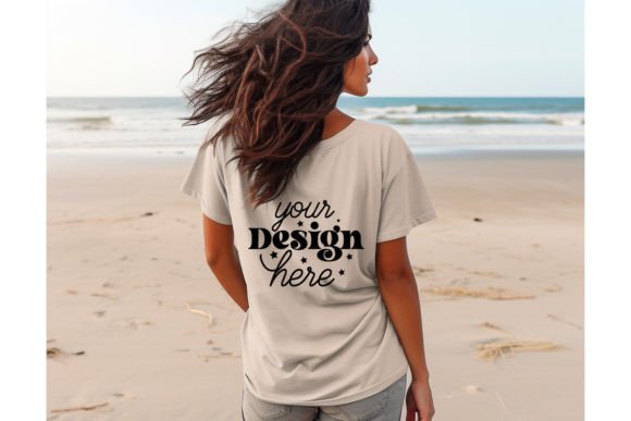 Back Natural Bella Canvas 3001 Mockup104: Graphics for T-Shirts