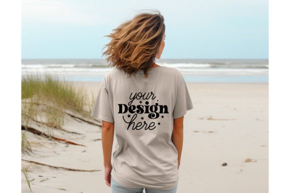 Back Natural Bella Canvas 3001 Mockup107: Graphics for T-Shirts