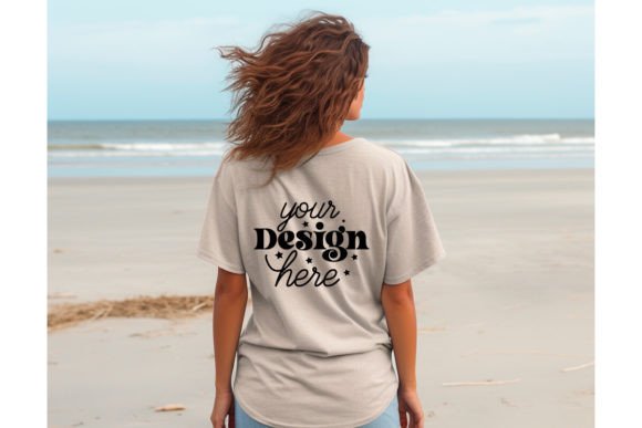 Back Natural Bella Canvas 3001 Mockup114: Graphics for T-Shirts