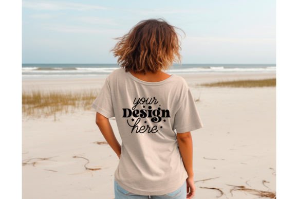 Back Natural Bella Canvas 3001 Mockup116: Graphics for T-Shirts