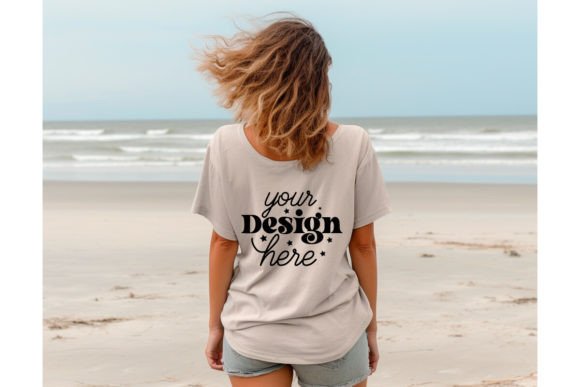 Back Natural Bella Canvas 3001 Mockup123: Graphics for T-Shirts