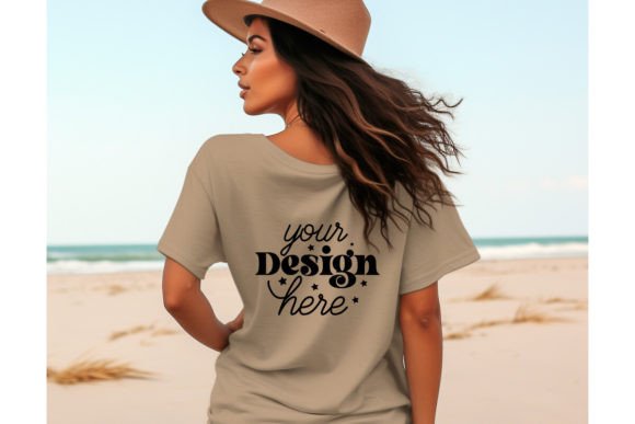 Back Natural Bella Canvas 3001 Mockup126: Graphics for T-Shirts