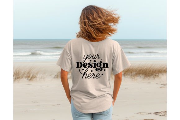 Back Natural Bella Canvas 3001 Mockup128: Graphics for T-Shirts