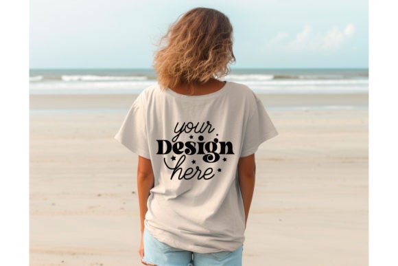 Back Natural Bella Canvas 3001 Mockup131 Graphics T-Shirts