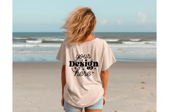 Back Natural Bella Canvas 3001 Mockup177: Graphics for T-Shirts