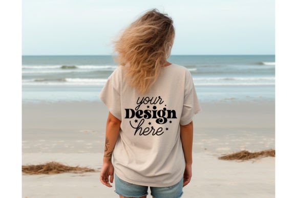 Back Natural Bella Canvas 3001 Mockup183: Graphics for T-Shirts