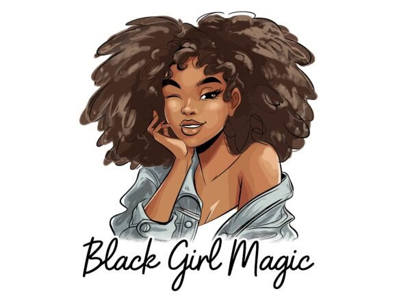 Black Girl Magic Afro Natural Beauty Graphics