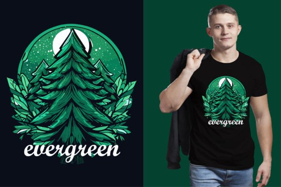 Evergreen T Shirt Design Vector: Graphics for Timeless T-Shirt Designs