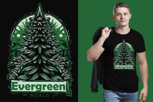 Evergreen World Wear T Shirt Design Graphics